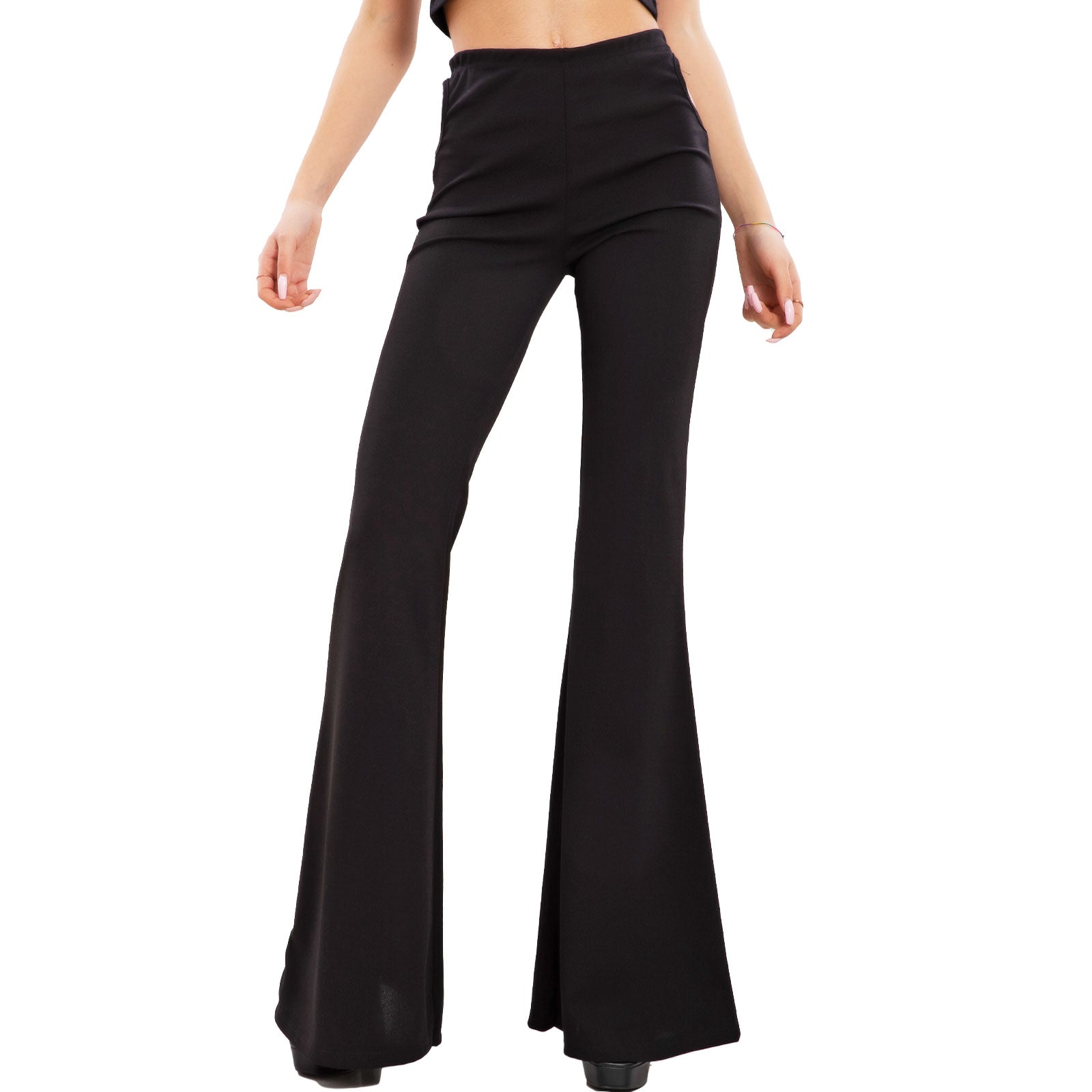 Pantaloni Donna Campana Oblò Zampa Elefante Vi-3662 - Main Image