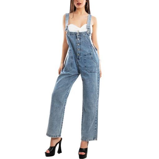 immagine-2-toocool-salopette-jeans-donna-overall-denim-oversize-pantaloni-palazzo-toocool