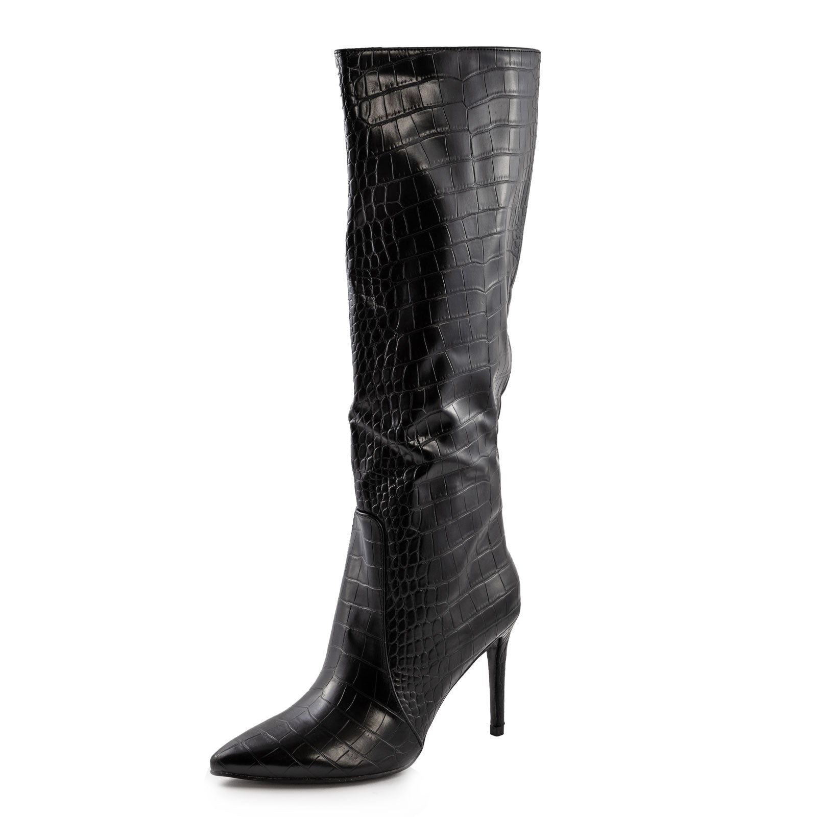 Stivali Donna Scarpe A Punta Coccodrillo X6458