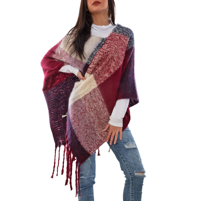 immagine-20-toocool-poncho-donna-coprispalle-mantella-quadri-a303