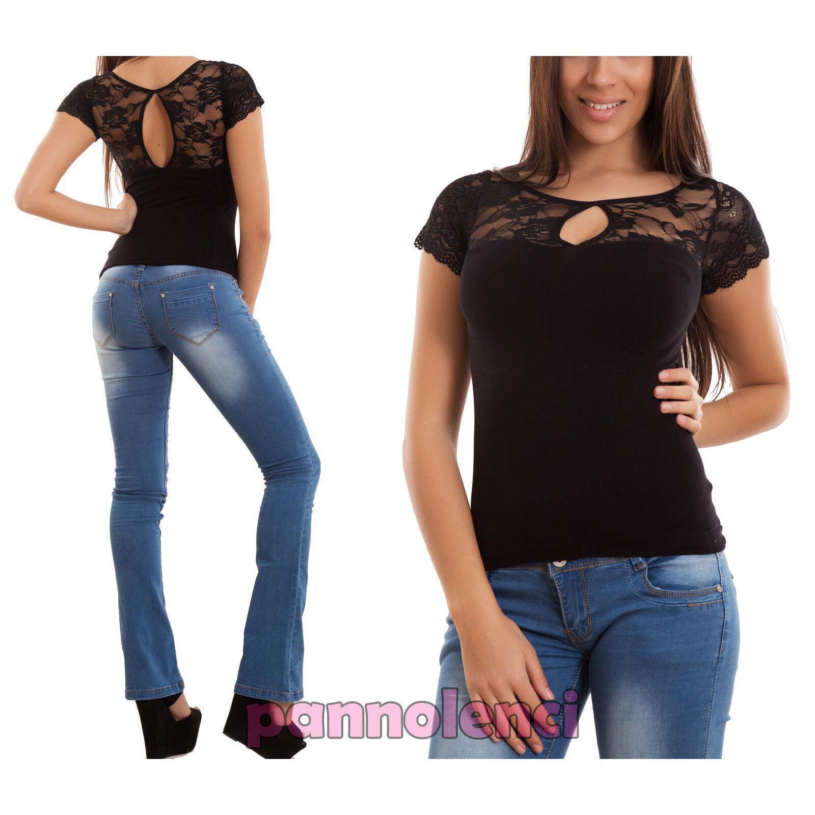 Maglia donna maglietta pizzo VM126 Toocool