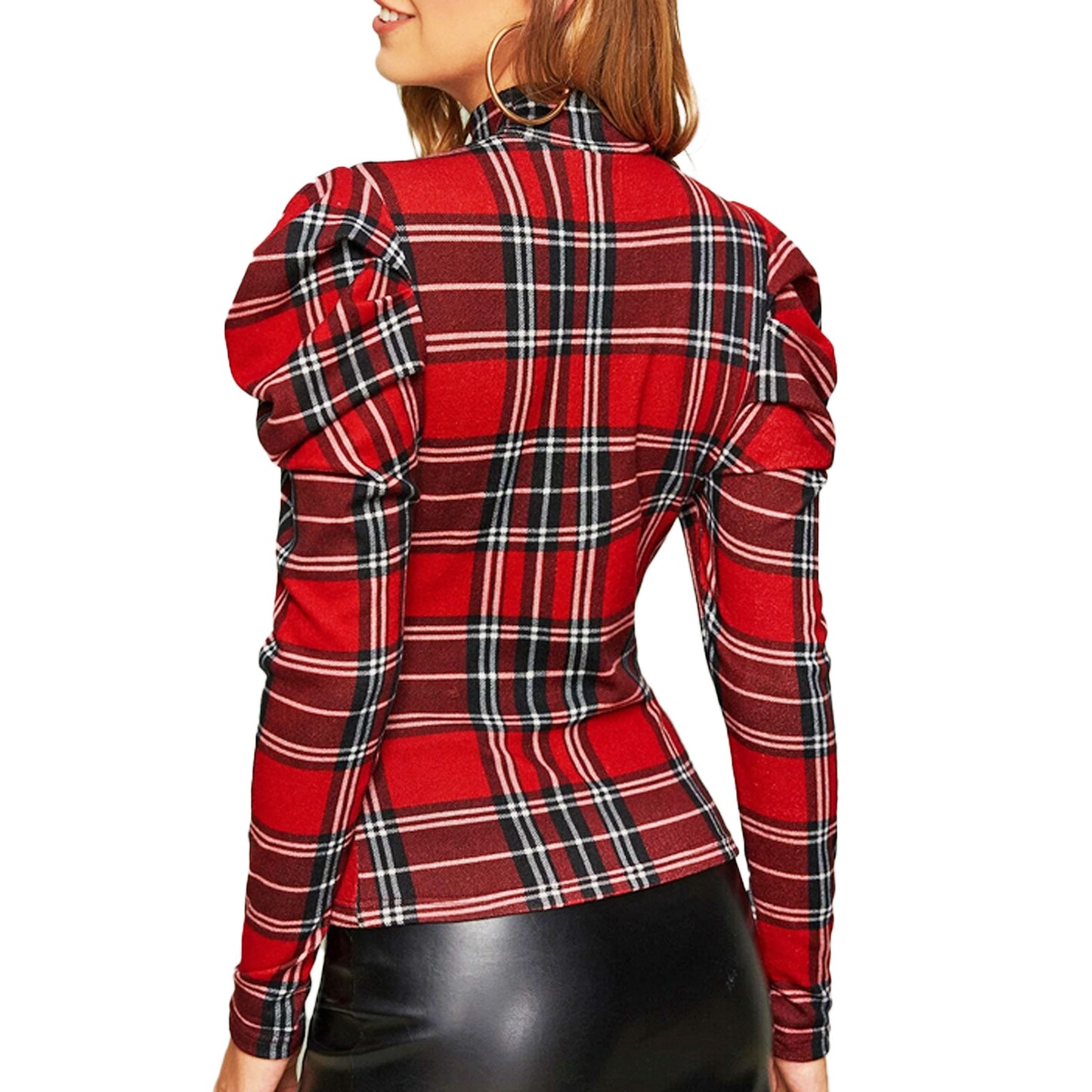 immagine-3-toocool-blusa-maglia-plaid-scozzese-manica-sbuffo-vb-9530