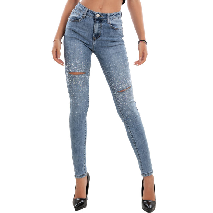 immagine-3-toocool-jeans-donna-pantaloni-strass-tagli-mt039