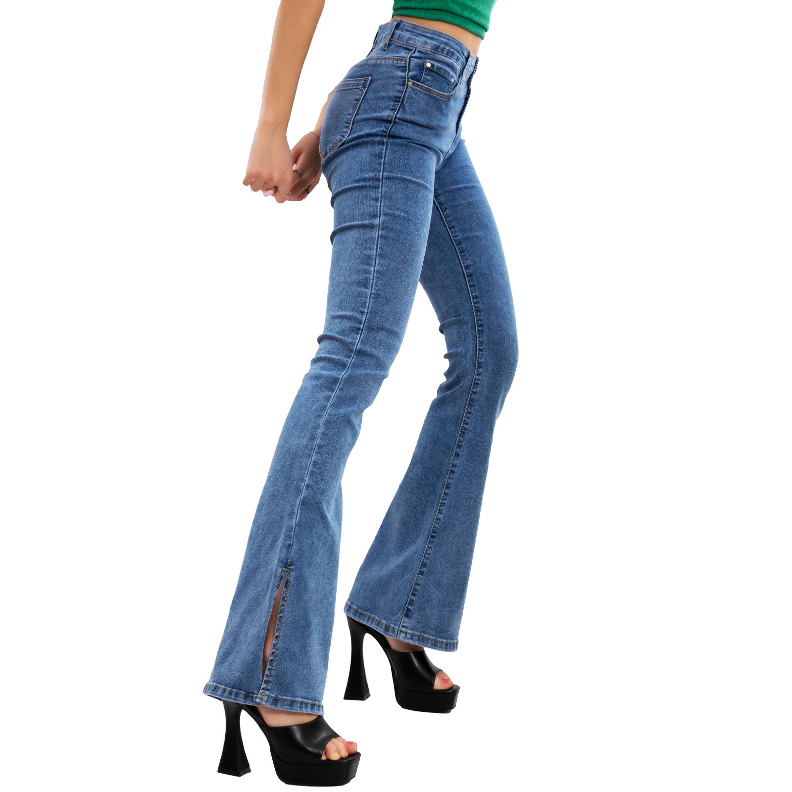 immagine-3-toocool-jeans-donna-pantaloni-vita-alta-spacco-alla-caviglia-dt8029