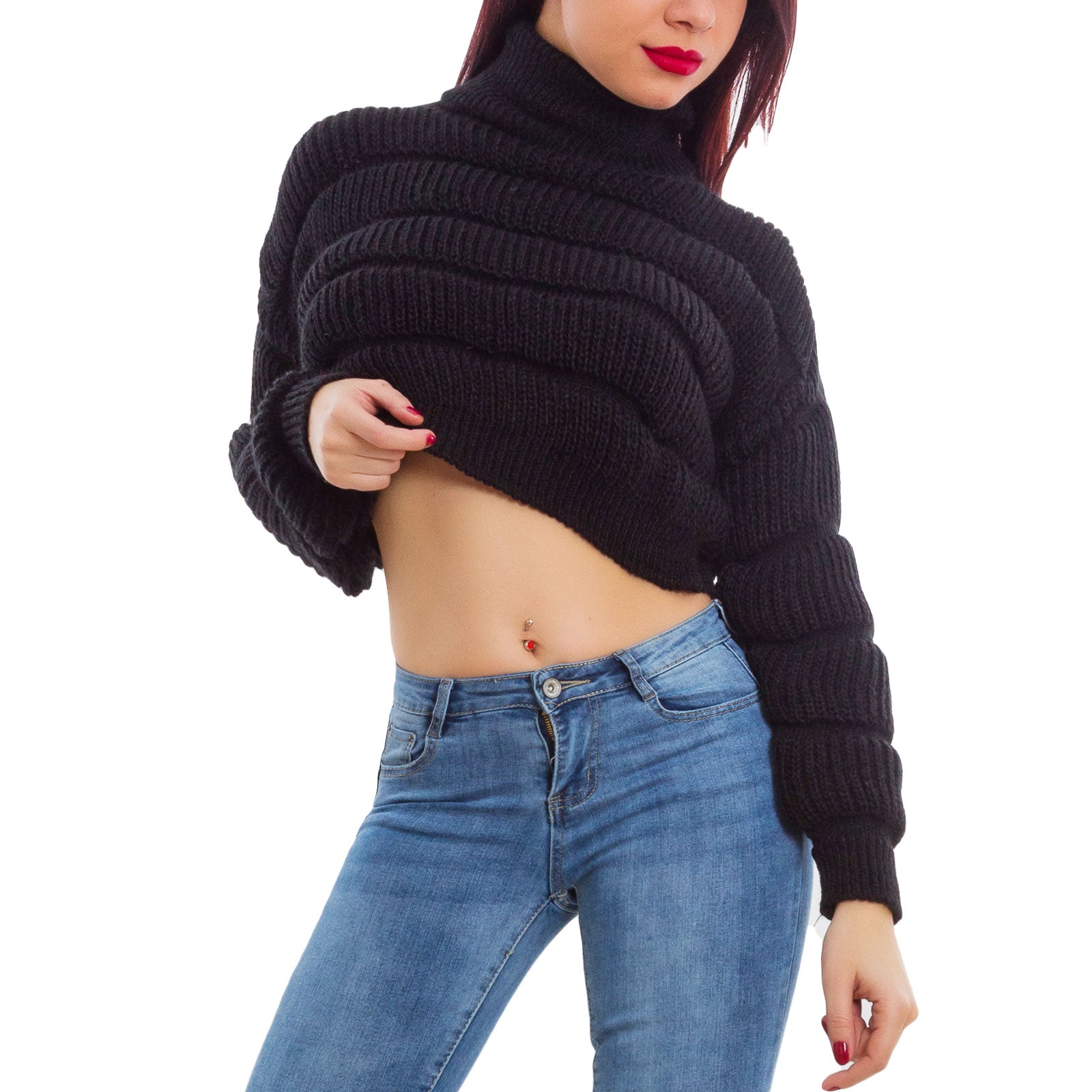 Maglione donna corto tricot VB-8179