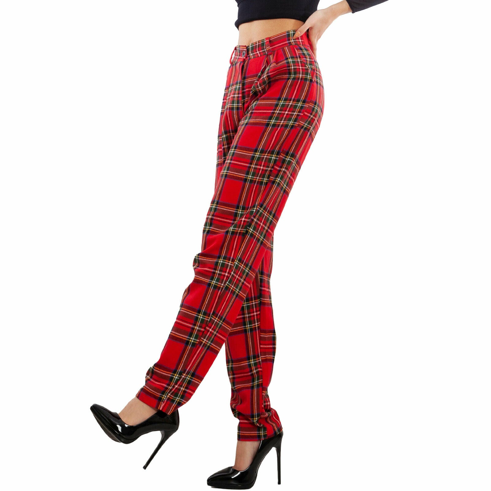 TrAdE Shop Traesio - Pack Da 3 Pantaloni Da Donna Alla Turca Ass. Only Scacchi Tartan Tg08-13 - Foto 2