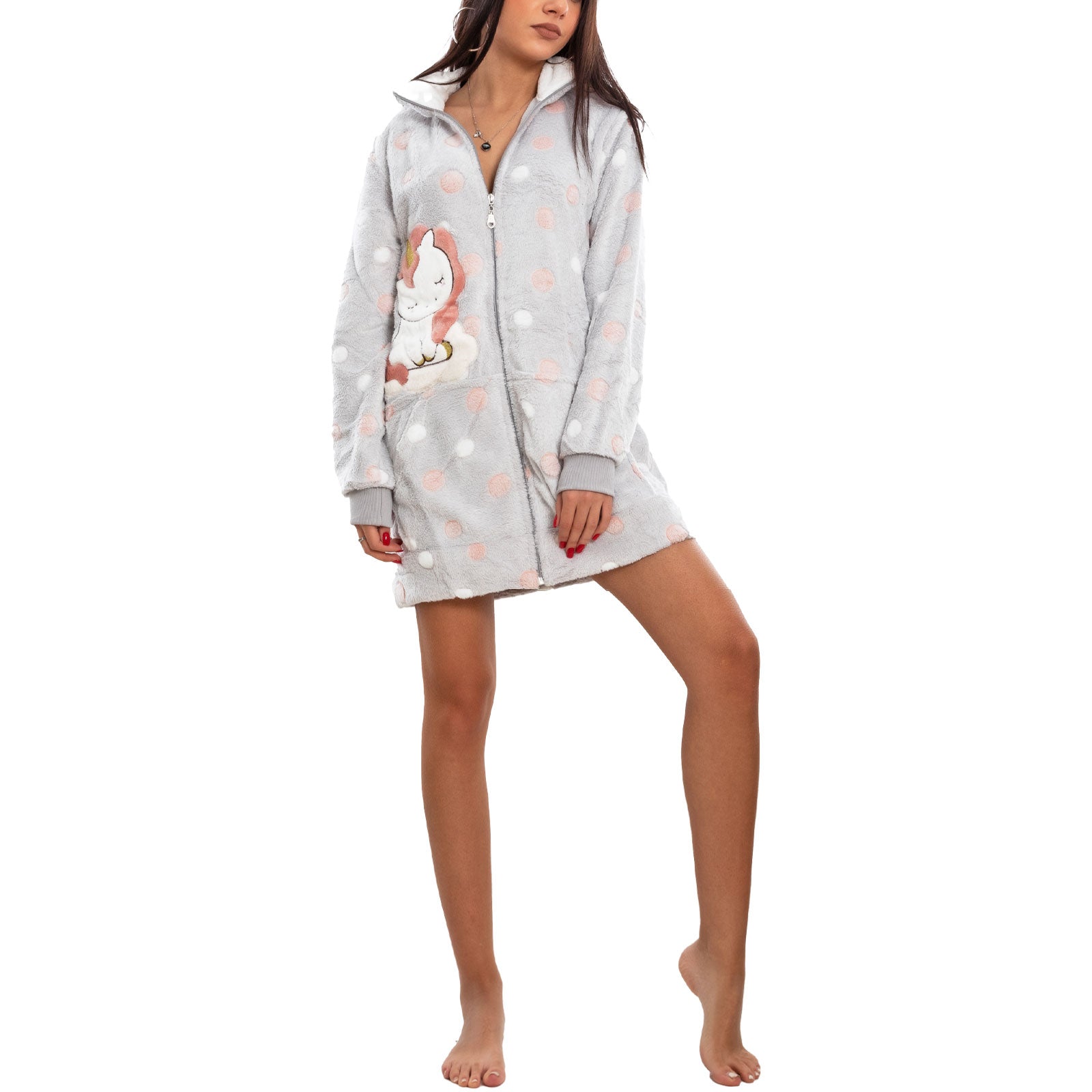 immagine-3-toocool-vestaglia-donna-eco-pelliccia-unicorno-vs-9327
