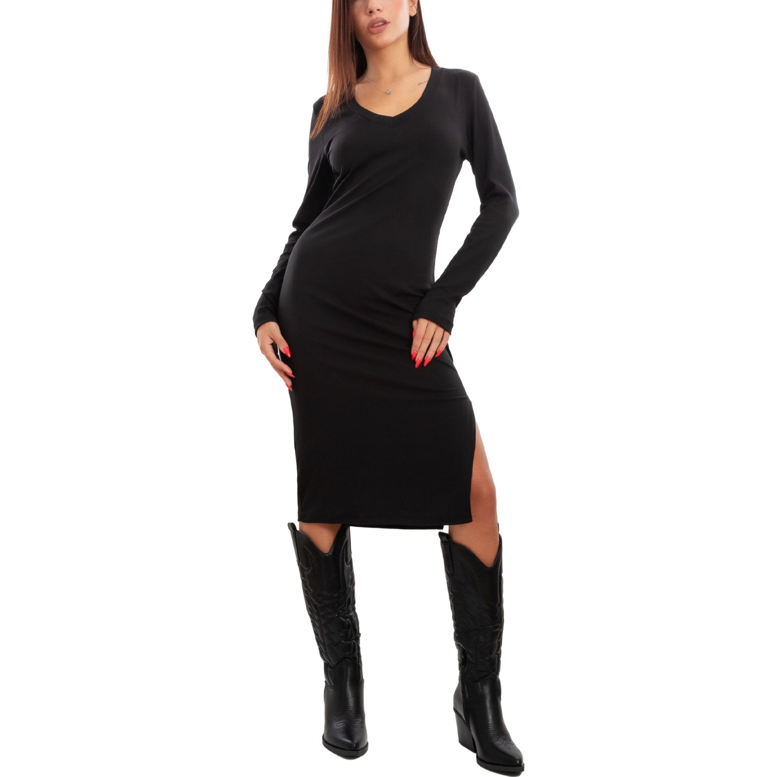 immagine-3-toocool-vestito-donna-abito-a-costine-longuette-vi-3570