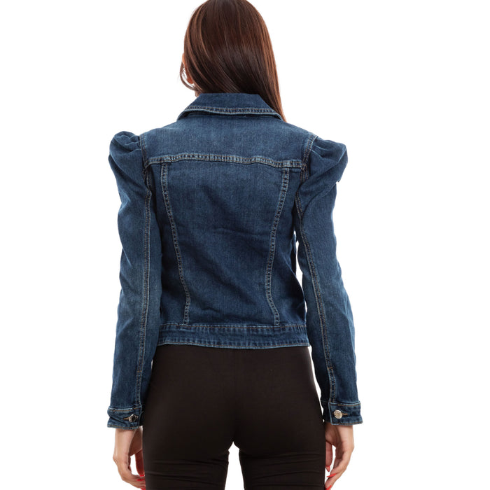 Giubbino jeans sales maniche sbuffo