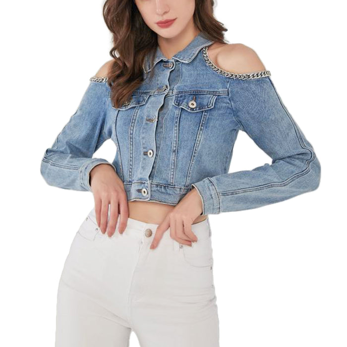 immagine-4-toocool-giacca-jeans-donna-denim-corto-catene-q1506