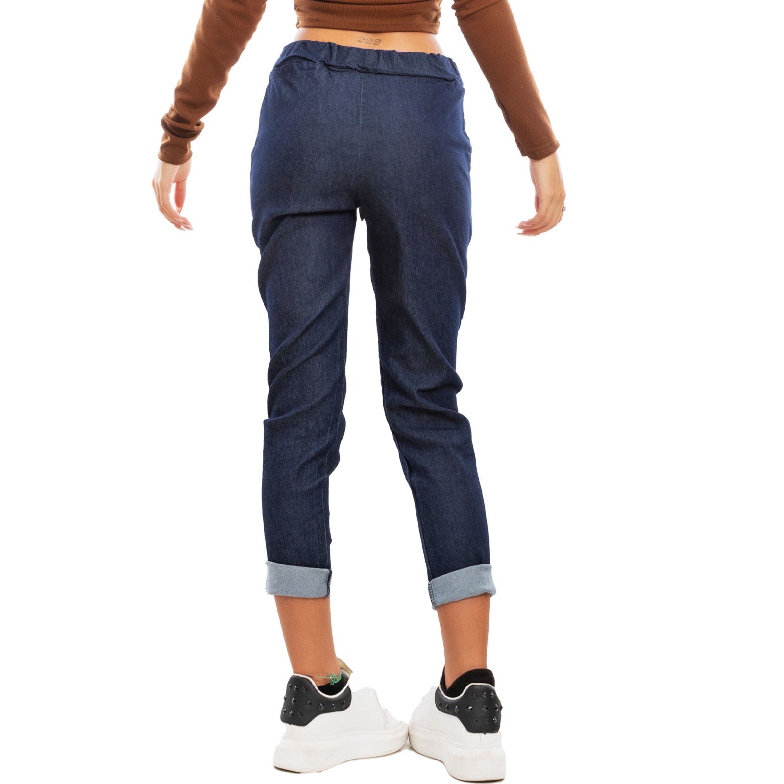 immagine-4-toocool-pantaloni-baggy-denim-casual-laccio-in-vita-ms-3378