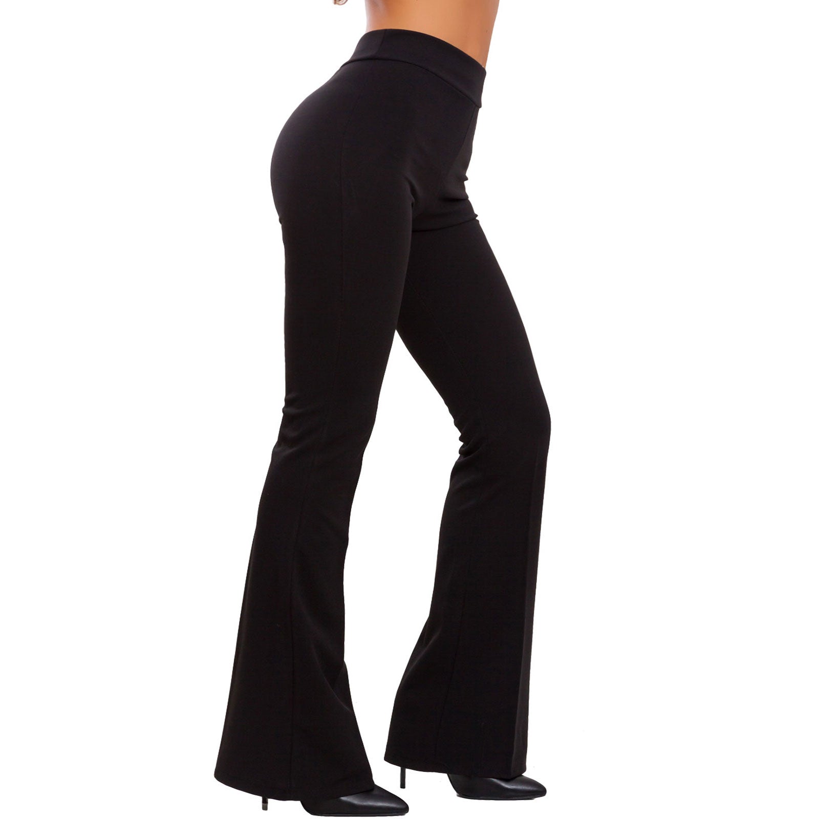 immagine-4-toocool-pantaloni-campana-aderenti-flare-zampa-elefante-curvy-vb-2148q
