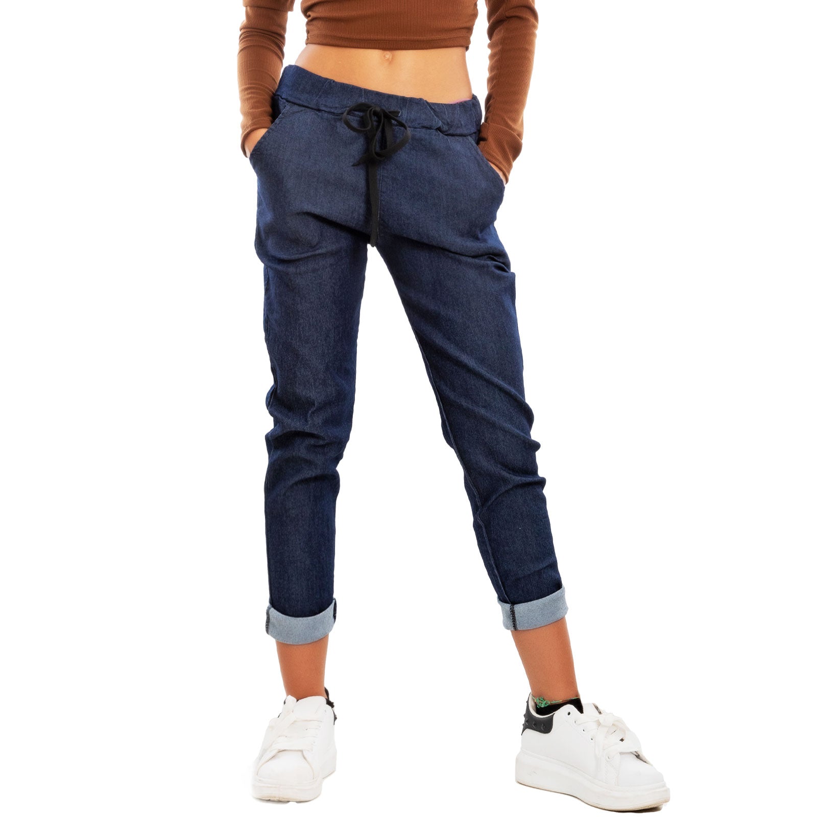 immagine-5-toocool-pantaloni-baggy-denim-casual-laccio-in-vita-ms-3378