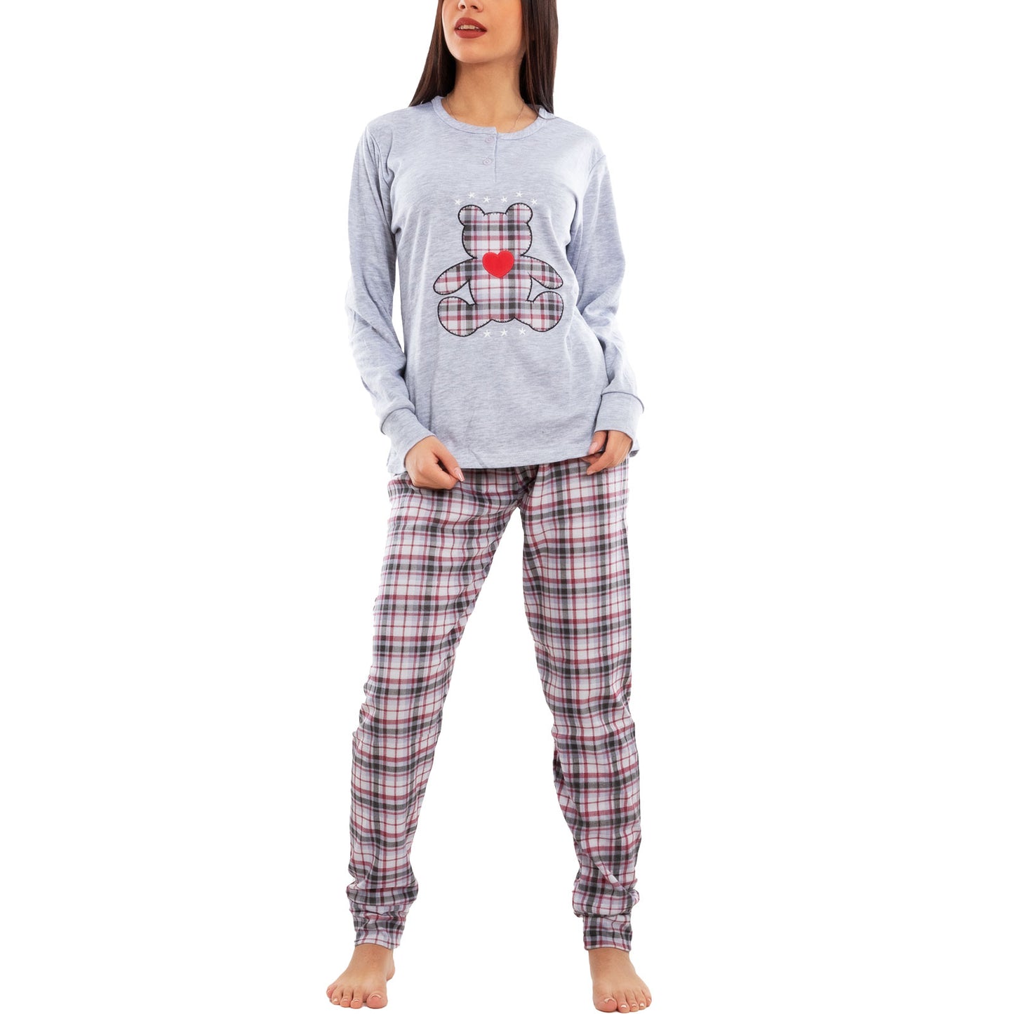 immagine-5-toocool-pigiama-donna-felpato-scozzese-d7787