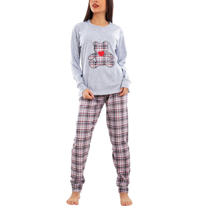 immagine-5-toocool-pigiama-donna-felpato-scozzese-d7787
