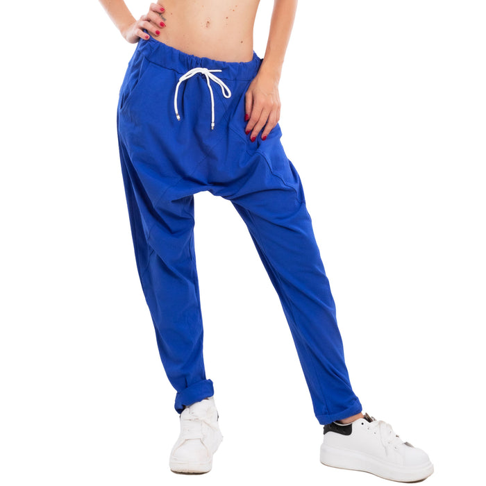 Pantaloni Donna Garzati Tuta Cavallo Basso Turca Harem Ms 50216