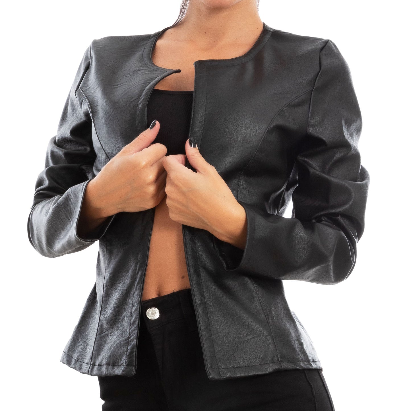 immagine-6-toocool-giacca-donna-corta-ecopelle-bolero-ms-5919