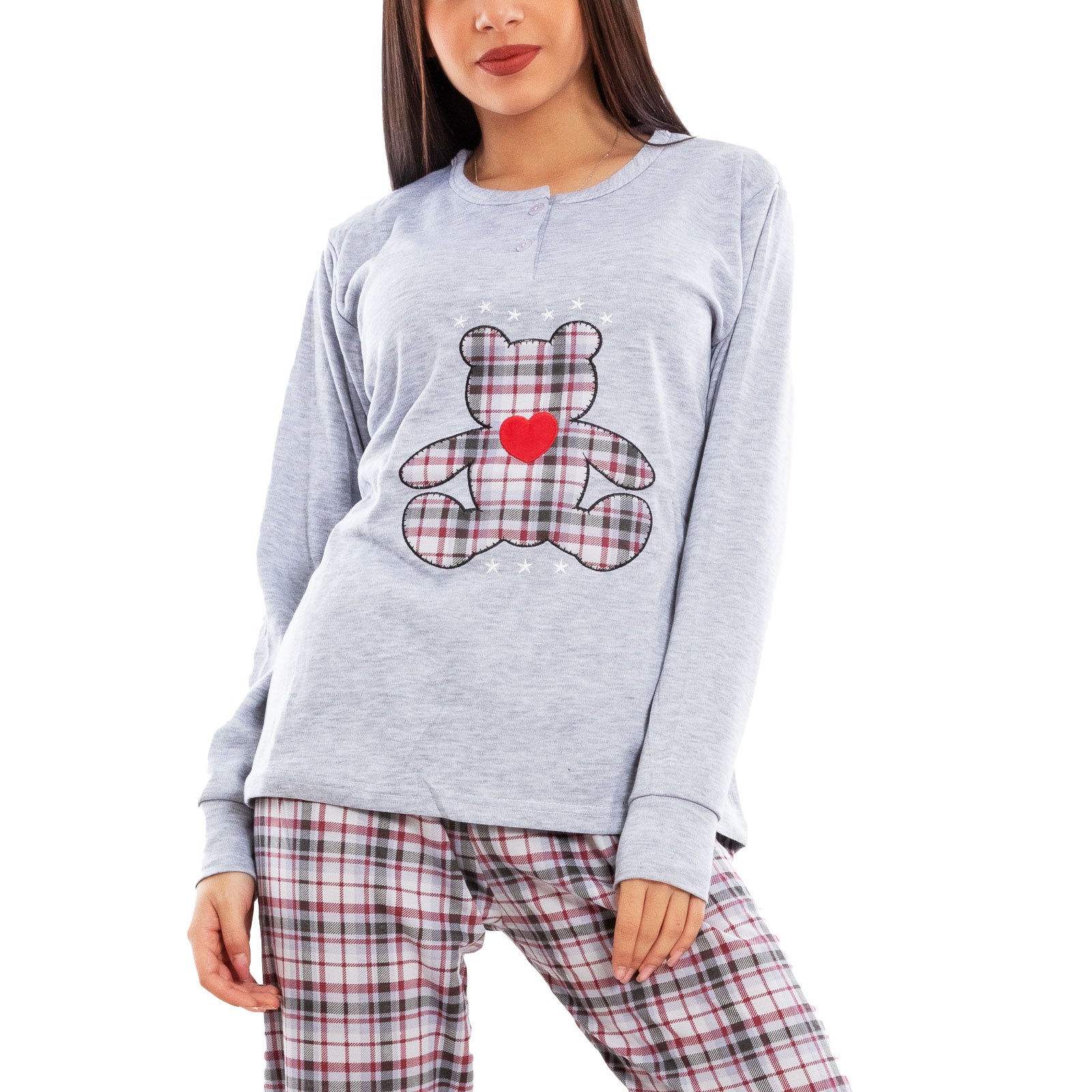 immagine-6-toocool-pigiama-donna-felpato-scozzese-d7787
