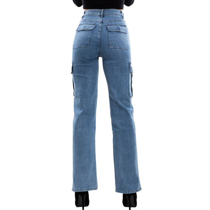 immagine-7-toocool-jeans-donna-pantaloni-vita-alta-cargo-wh15