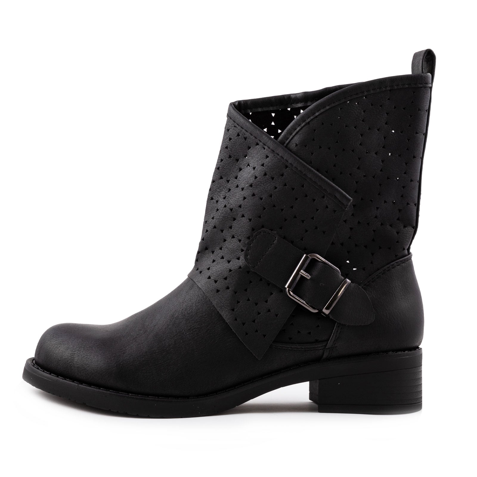 Stivaletti Donna Biker Bassi Toocool | Tacco 3 Cm, Fibbia Decorativa | In Pelle Sintetica Con Cerniera | Modello G527